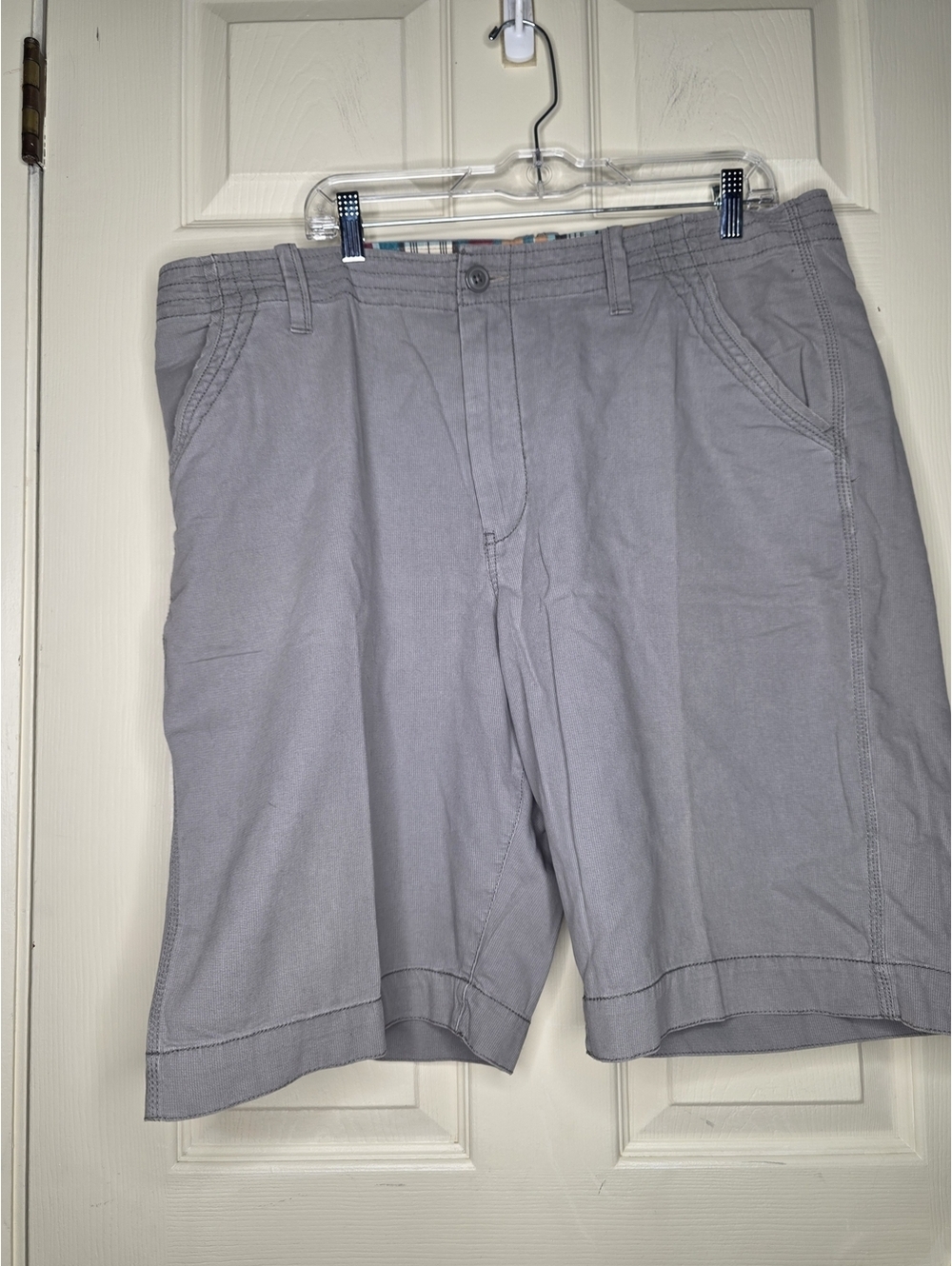 Lucky You Gray Casual Shorts with Plaid Waistband Detail